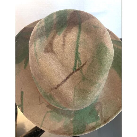 dorfman pacific 100% wool felt indiana jones  hat camouflage design size XL(8) - Picture 8 of 11